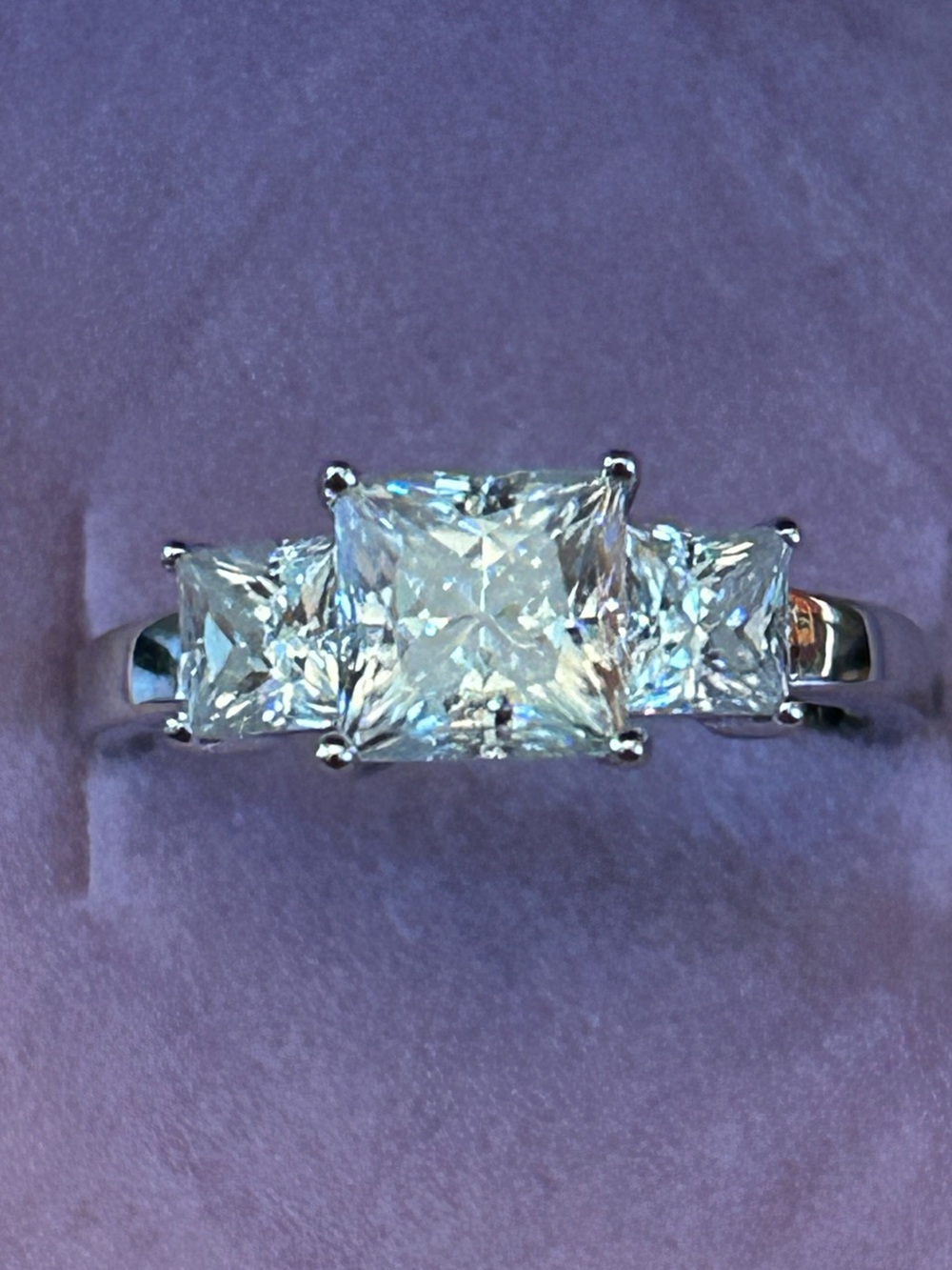 1.75CTW Three-Stone Moissanite 💎Princess Cut Ring in 925 Sterling Silver
